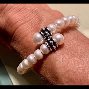 Genuine Pearl & Sterling Silver Bracelet